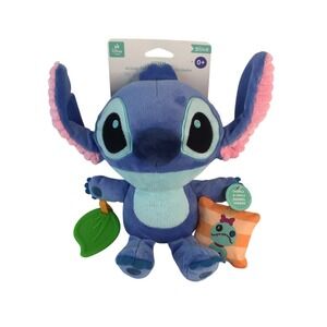 Disney‎ Baby Stitch Activity Plush Toy 10" Blue Sensory Teether Crinkle Mirror